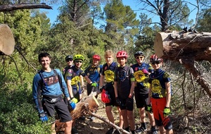 Le membres du groupe 8 s'improvisent bucherons