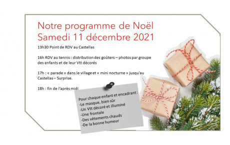 Modification de l'entrainement du 11 décembre